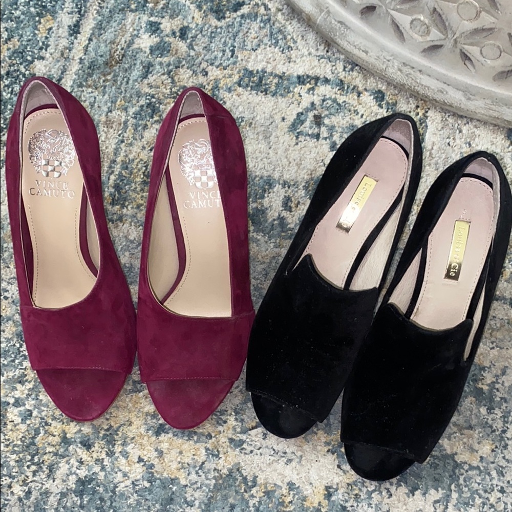Vince Camuto Red Suede Heels Classic Pumps